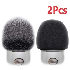 2 Pack Soft Foam Microphone Furry Windscreen Muff Wind Cover For Blue Yeti