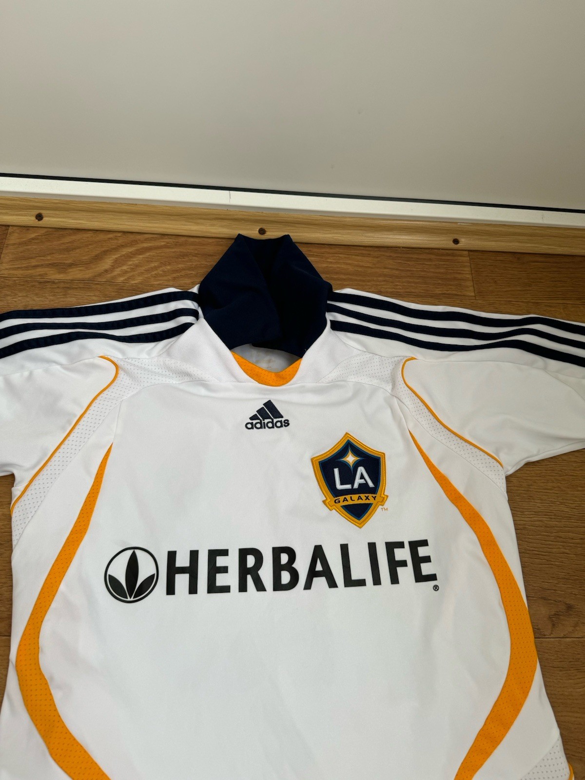 LA Los Angeles Galaxy Adidas Authentic 2007 Soccer Jersey Beckham Youth XL Boys thumbnail 3