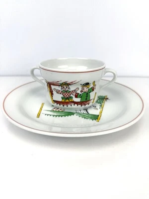 RICHARD GINORI Italy VTG Porcelain 2-Piece Child's Breakfast Hand Painted Set - Bild 1 von 4
