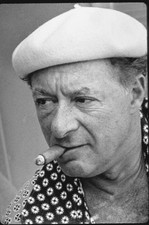 Entertainer songwriter producer George Jessel wearing a beret smok- Old Photo