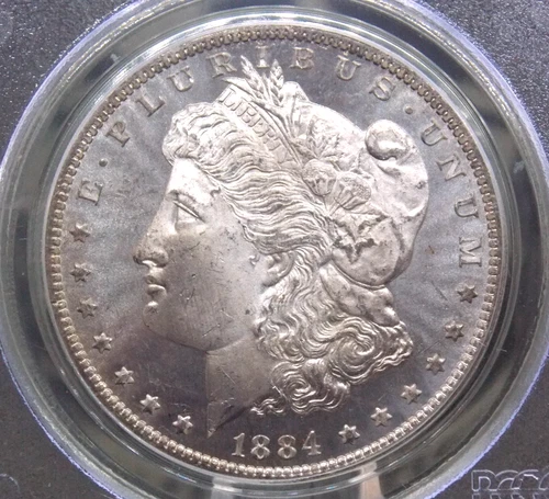 1884 "O" Morgan SILVER Dollar $1 PCGS MS65 PL #200 OGH Green *PROOF LIKE* BU Gem