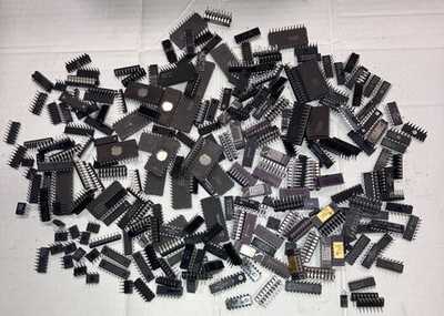 mixed vintage integrated circuit (IC) chips and EPROMs. Precious Metal Recovery