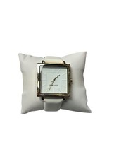 Nine West Women's Gold Dial White Strap Watch