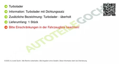 Turbolader T911960