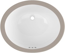 PROFLO PF1512U White 17" Undermount Oval Bathroom Sink