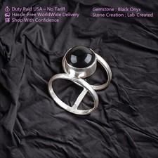 Black Onyx Gemstone 925 Sterling Silver Ring Handmade Jewelry Ring For Gift