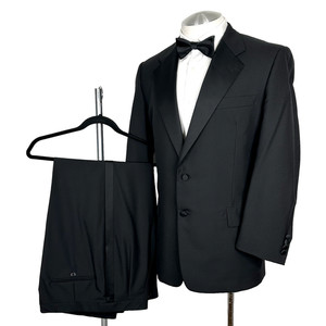 Hickey Freeman Neiman Marcus 100% Wool 2 Button Notch Black Tuxedo 42 Reg 35x29