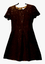 J Crew Black Lace Mini Dress – Cotton Nylon Blend, Lined, Chic, Size 0