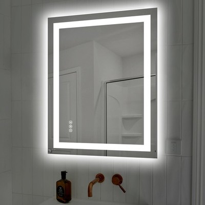 36.1X28.1 LED Bathroom Mirror with Lights, Anti-Fog, Dimmable, Backlit + Fron...