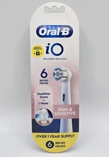Oral-B iO Gum Sensitive Replacement Brush Heads 6 Pack White Soft Bristles