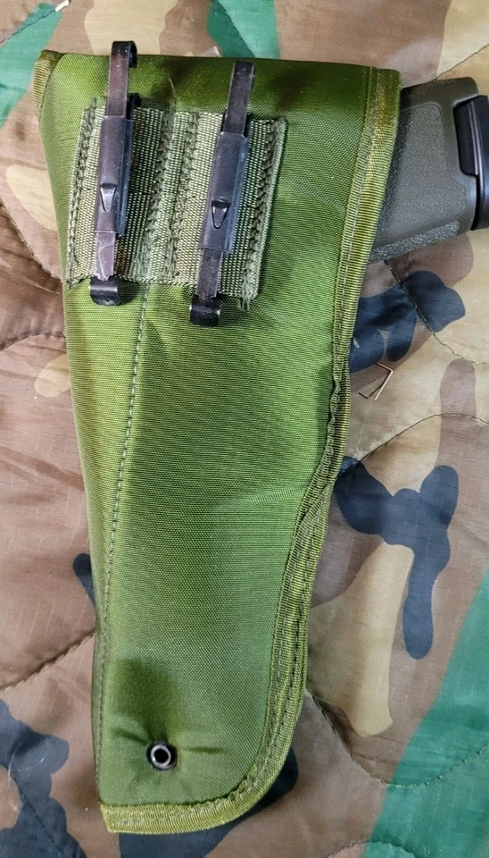 Nylon OD Green P320/P250 Right Hand Flap Holster With Allis Clips - Image 2 of 4