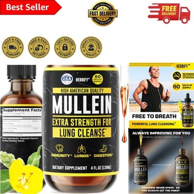 Effective Mullein Leaf Extract for Smokers - Powerful Lung Health Support 4 Oz
