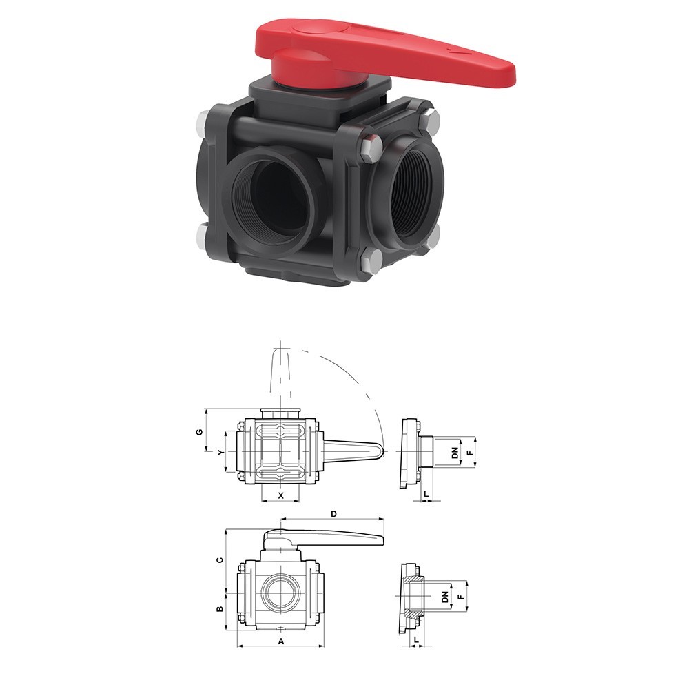 Valvola 3 Vie 2 Pollici ARAG 453016A77 | Filetto F per Macchine Agricole