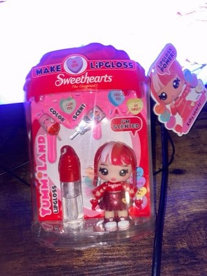 MGA Yummiland x Sweethearts Ruby Hearts Scented Liquid Lip Gloss, Red/Clear