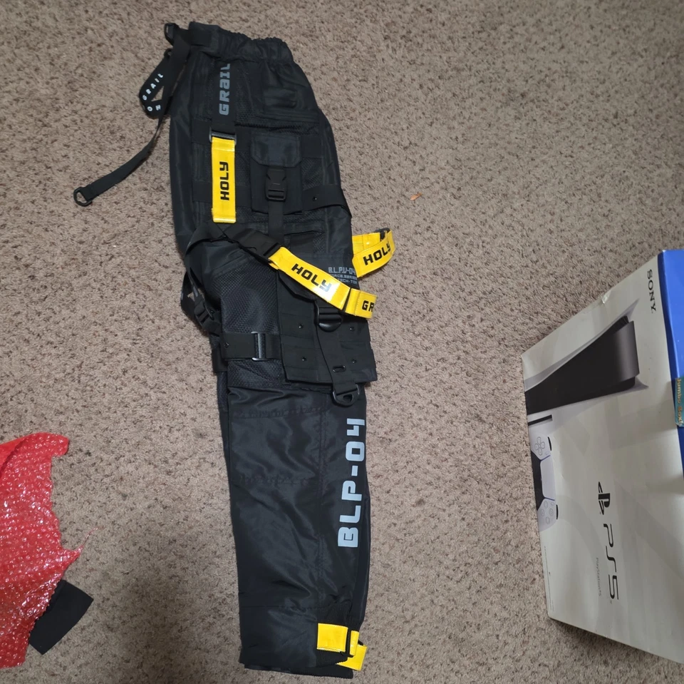 Men's Black/Yellow Streetwear Techwear Heavy Cargo Trouser Pants HGB.L.P04V2/YLW - Image 4 of 4