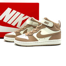 Nike Court Borough Mid 2 Little Kids Shoes CD7783-125 Pale Ivory/Sail/Hemp