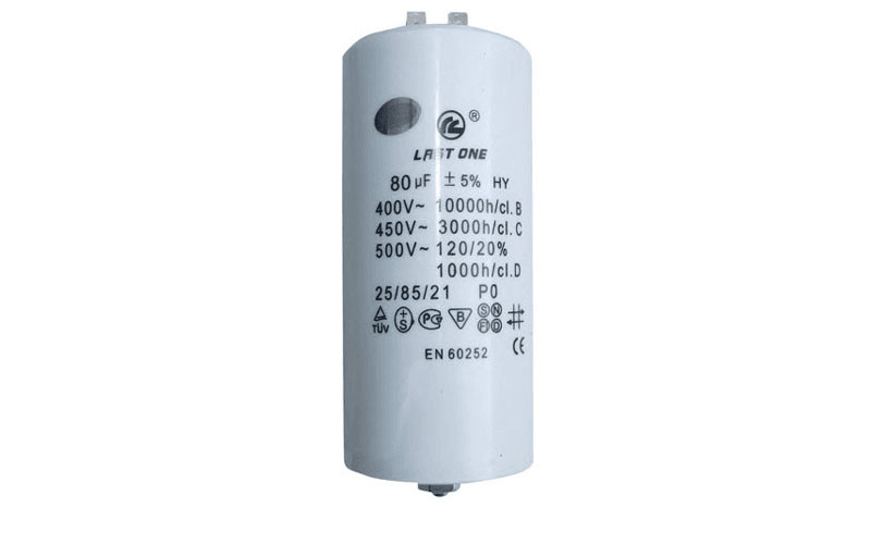 Condensateur de démarrage 80 microfarads haute tolérance pour moteur lave-linge 9010545