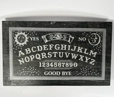 OUIJA BOARD Halloween Tray - Heavy Slate Marble Spirit Cheese Board w Gold Feet