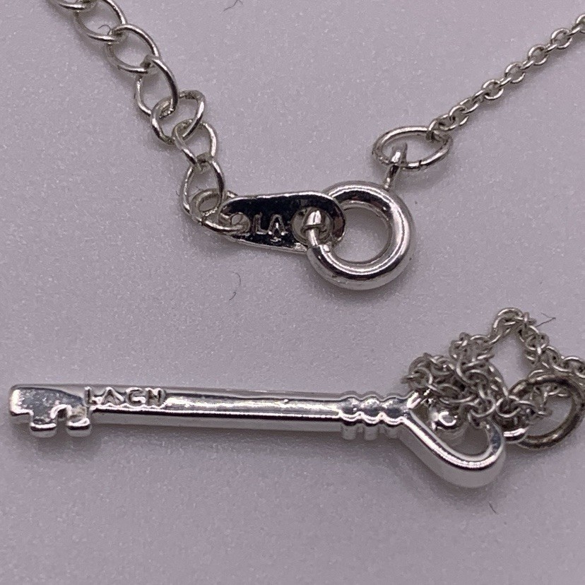 Delicate Heart Shaped Key Rectangular Stone Penda… - image 3