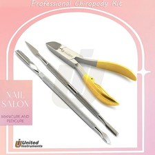 Podiatry Small Nail Clipper Cutter Half Gold Handle Cuticle Pusher Nail Gouges
