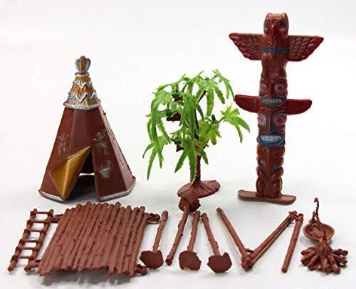 21 Teile Kunststoff Indianer Figuren Spielset Spielzeug Indianer Figuren mit Pferd - Bild 4 von 6