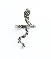 Silver Tone Curve Snake Fashion Ring Size 5.75