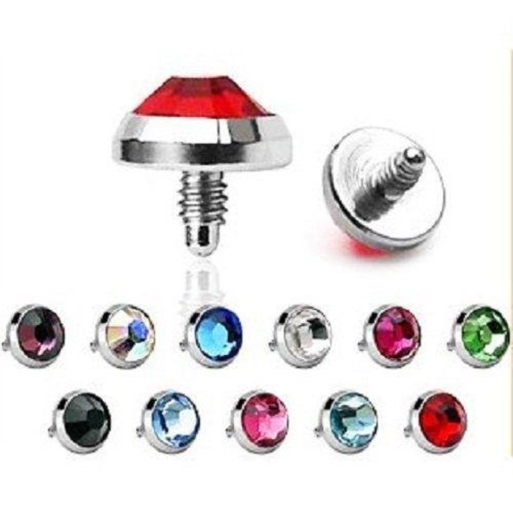 Internally Threaded Gem Flat Bottom Dome Internally Threaded Dermal Anchor
