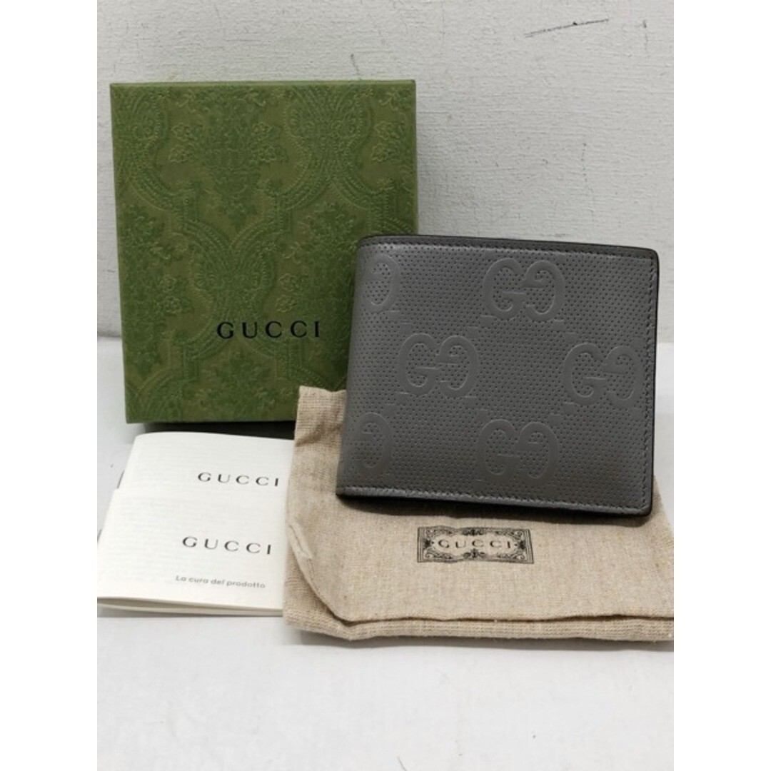 GUCCI MEN'S CURRENT GRAY GG EMBOSSED LEATHER BIFOLD WALLET | eBay