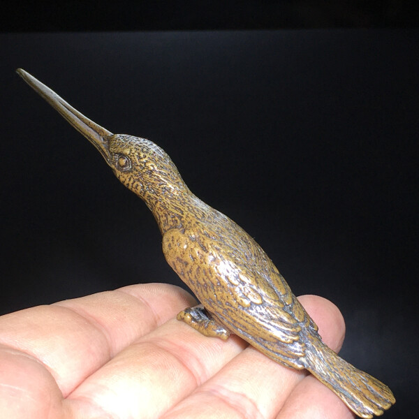 100g Ancient Chinese Handcrafted Brass Exquisite Honeycomb bird statues gift 26