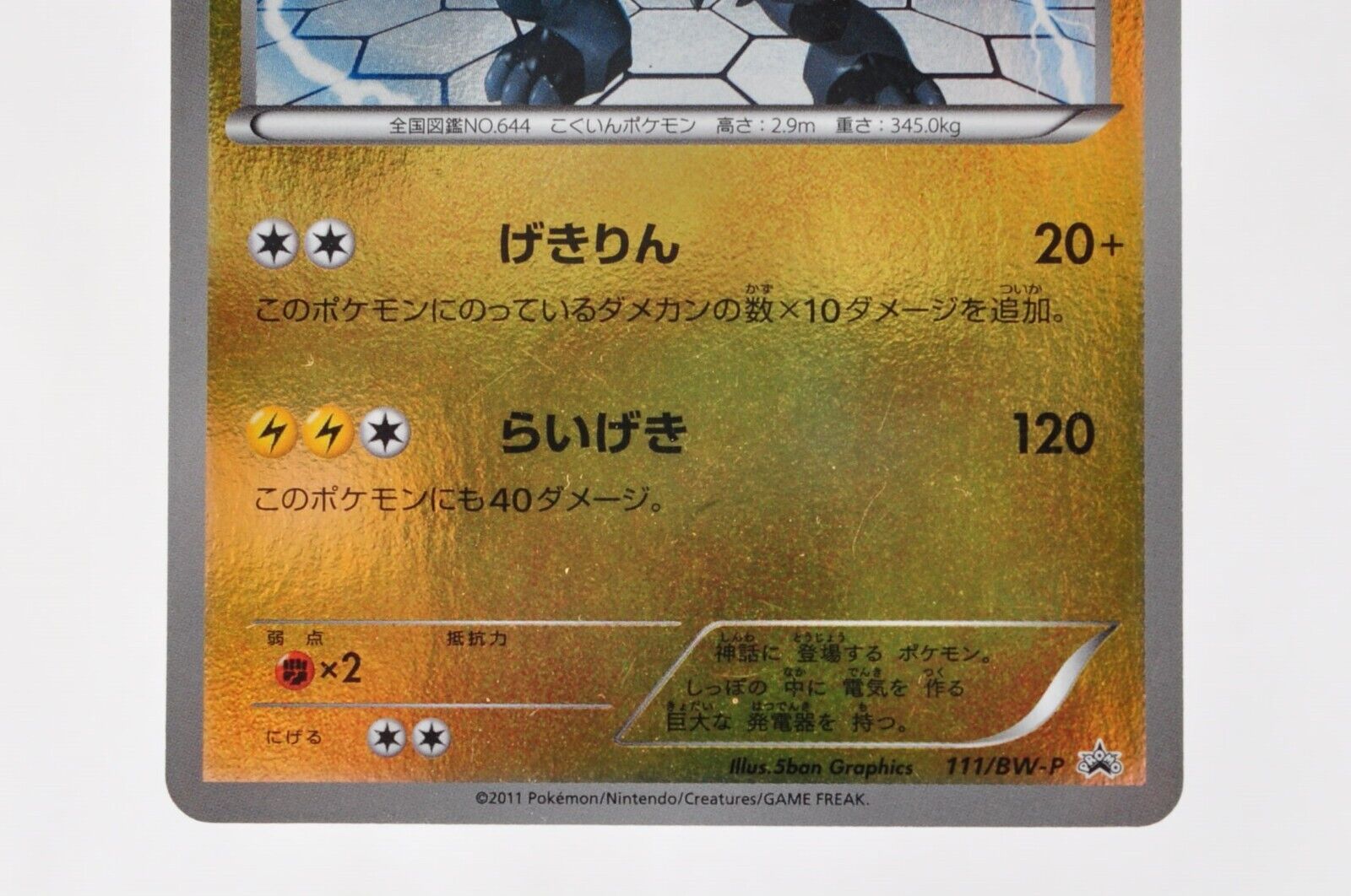 Pokemon Card Zekrom 111/BW-P Promo Holo Rare 2011 Japanese Lightly Played