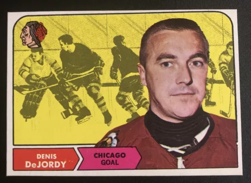1968 Topps Hockey #12 Denis DeJordy Vintage Goalie NM