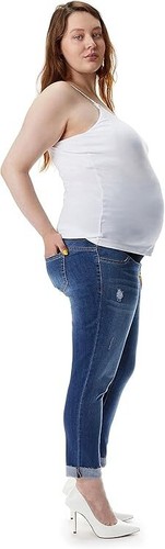 1822 Denim Women's Maternity 27" Distressed Ankle Cuff Skinny Jeans with Bellyba - Picture 3 of 8
