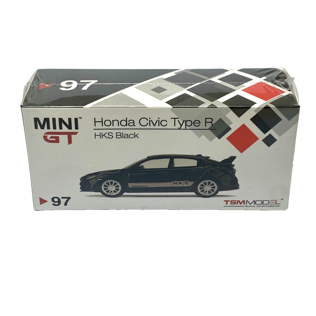 MINI GT 97 Honda Civic Type R FK8 HKS Black 1:64 Scale Model Car