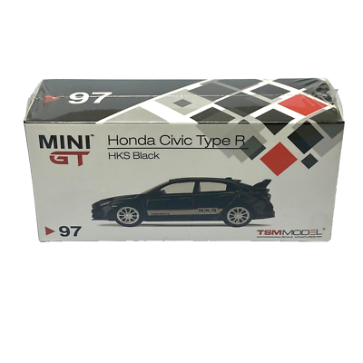 MINI GT 97 Honda Civic Type R FK8 HKS Black 1:64 Scale Model Car