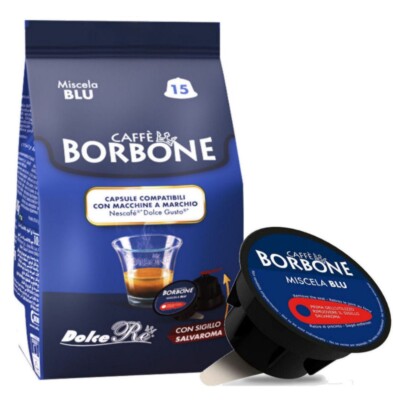 180 Kapseln Kaffee Bourbon kompatibel Dolce Gusto Mischung Blau Nescafe Masch...