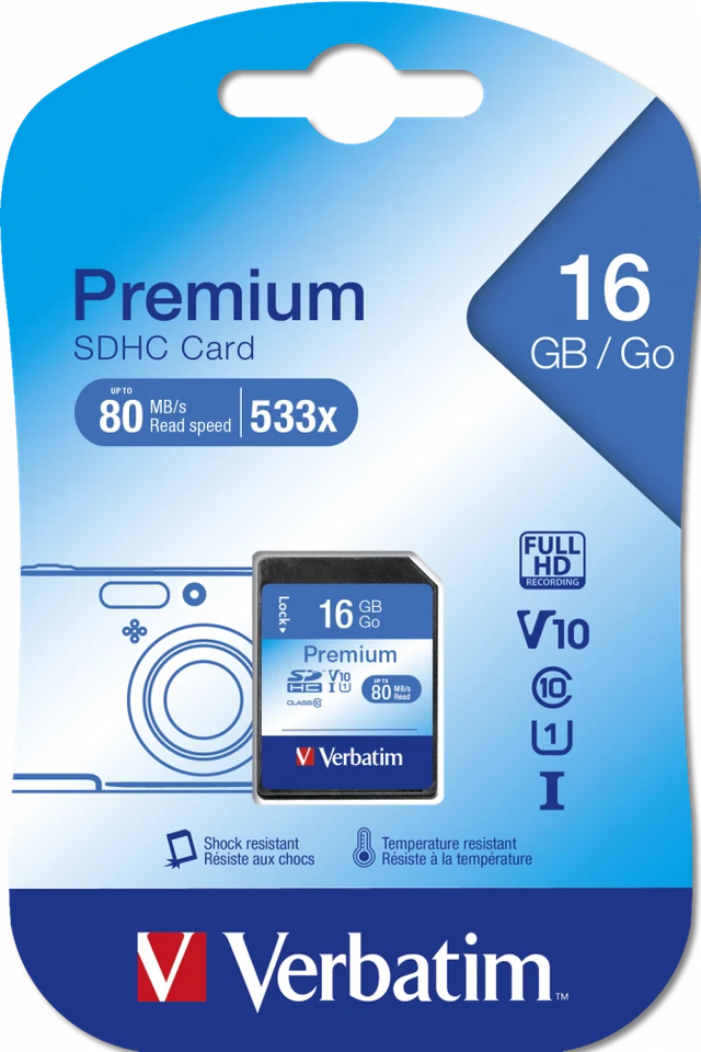 Verbatim Premium U1 SD Card V10 SDXC Memory Card 16GB 32GB 64GB 128GB 256GB - Image 2 of 4