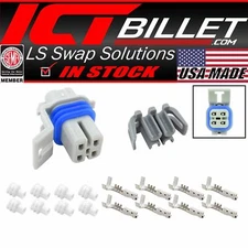 Oxygen Sensor (O2) Square Female 2-Keyway Wire Connector Component Kit