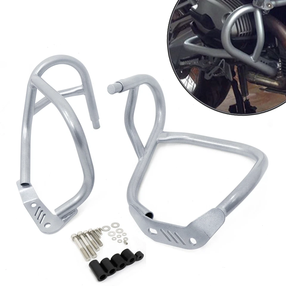 Barra de choque inferior plateada/negra para BMW R1200GS 2004-2012  Foto 2 de 4