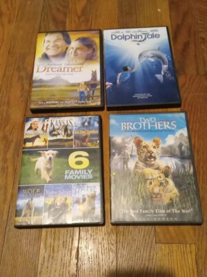 ANIMAL THEMED FAMILY MOVIES DVD Lot (4) Dreamer   Dolphin Tale   Two Brothers