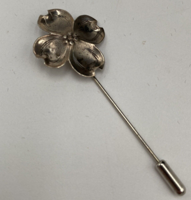 925 silver signed NYE 1.5 grams Flower Stick Pin - Women\'s Accessory NYE .925 STERLING SILVER VTG DOGWOOD FLOWERS STICK PIN VGC  main image 2