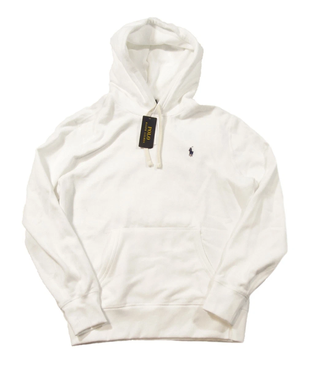 Polo Ralph Lauren Big & Tall White Cotton Blend Fleece Lined Pullover Hoodie