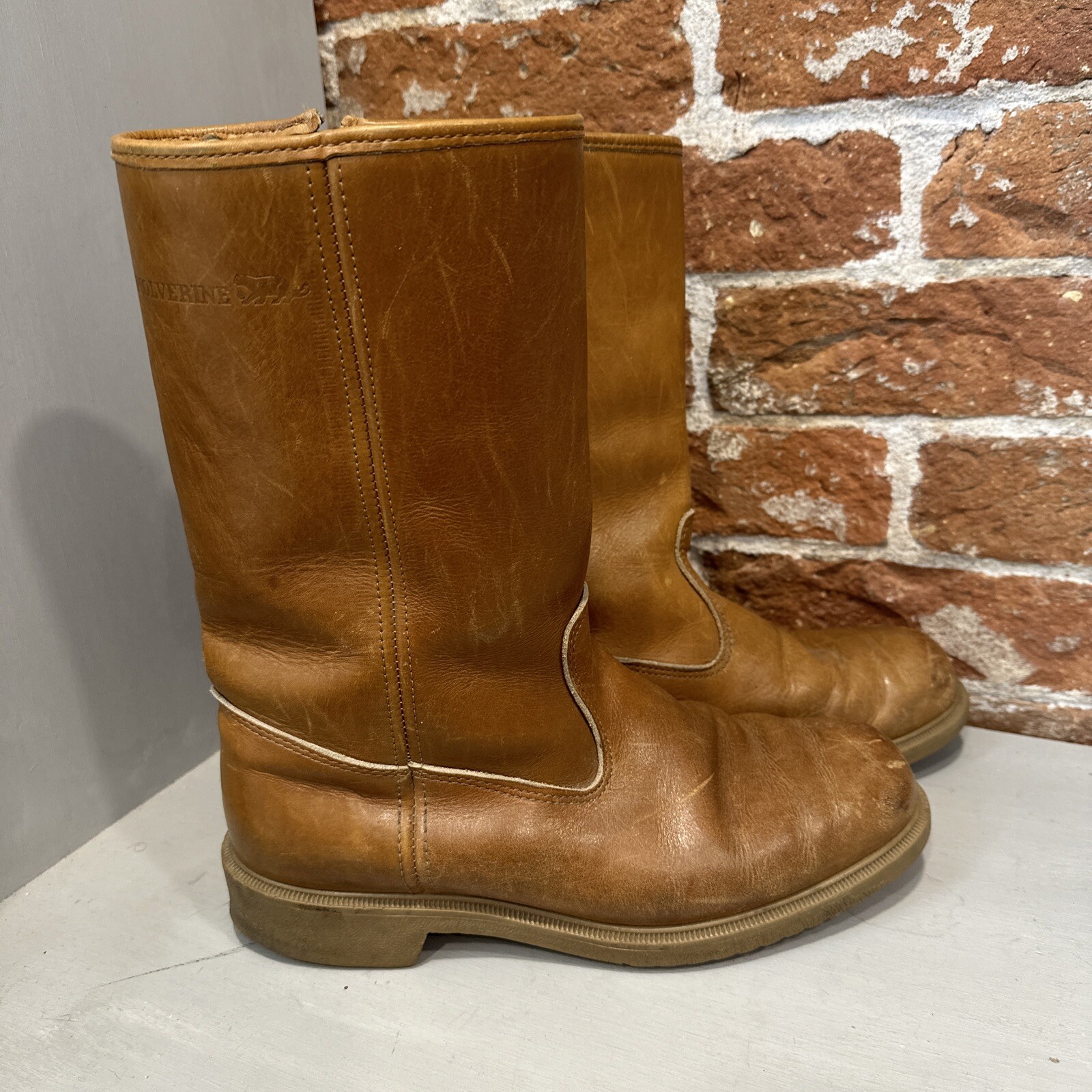 Men’s Vintage Fur Lined Boots Pull On Size 8.5