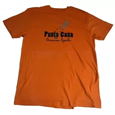 Punta Cana T-Shirt Size Large Orange Caribbean Sun Dominican Republic