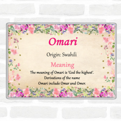 Omari Name Bedeutung Jumbo Kühlschrankmagnet Floral