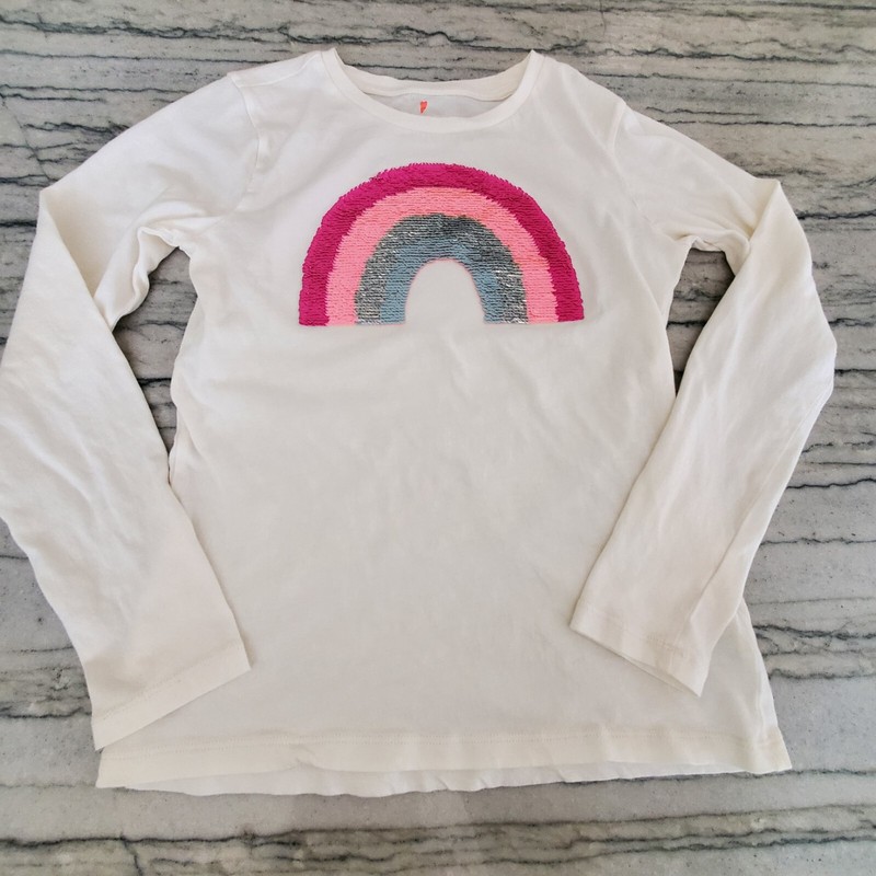 Crewcuts Girls Long Sleeve Flip Sequin Rainbow Shirt Size 12