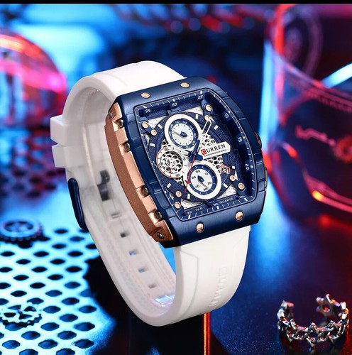 Reloj de pulsera CURREN para hombre rectangular moda cronógrafo niño niña relojes EE. UU. - Imagen 20 de 40