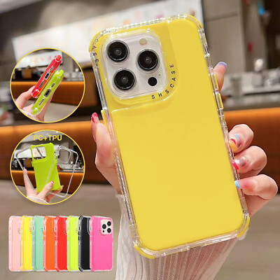 Silicone Hybrid Shockproof Case For iPhone 15 Pro Max 14 Plus 13 12 11 XS 87 SE