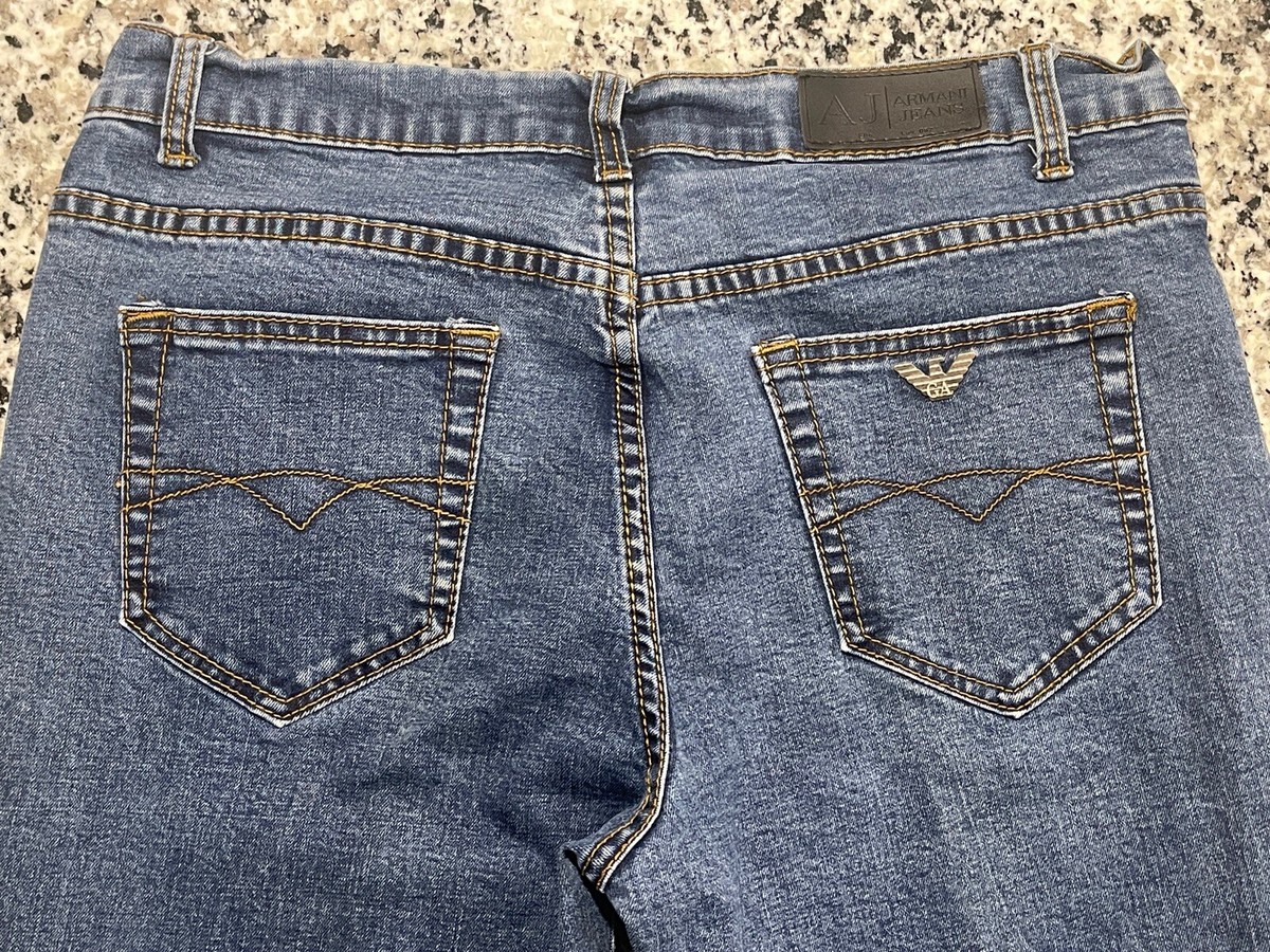 Vintage Armani Jeans Made In Italy Simin T W31 L28 Blue Straight