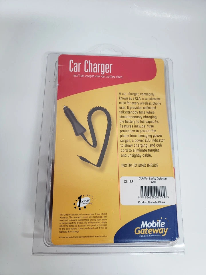 Cargador de coche móvil Gateway para Lucky Goldstar 1200 W029 Foto 2 de 4