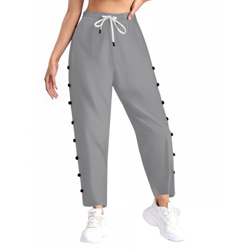 Damen Freizeit Mode Capri Modische Hose Strand Taille Taschen Elastisch Arbeit - Bild 61 von 124